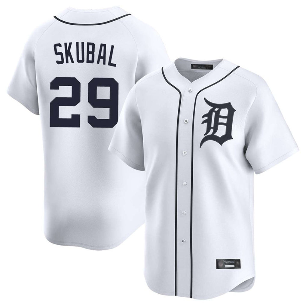 Rebec D.Tigers #29 Tarik Skubal Player White Home Limited Stitched Jerseys