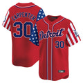 Rebec D.Tigers #30 Kerry Carpenter Player Red Independence Day Vapor Premier Limited Stitched Jerseys