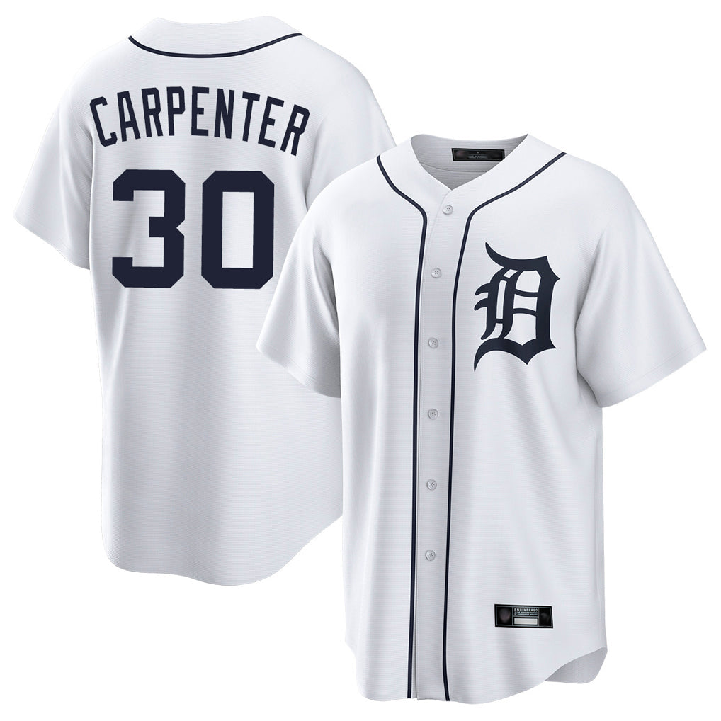 Rebec D.Tigers #30 Kerry Carpenter Player White Home Game Stitched Jerseys