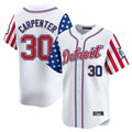 Rebec D.Tigers #30 Kerry Carpenter Player White Independence Day Vapor Premier Limited Stitched Jerseys