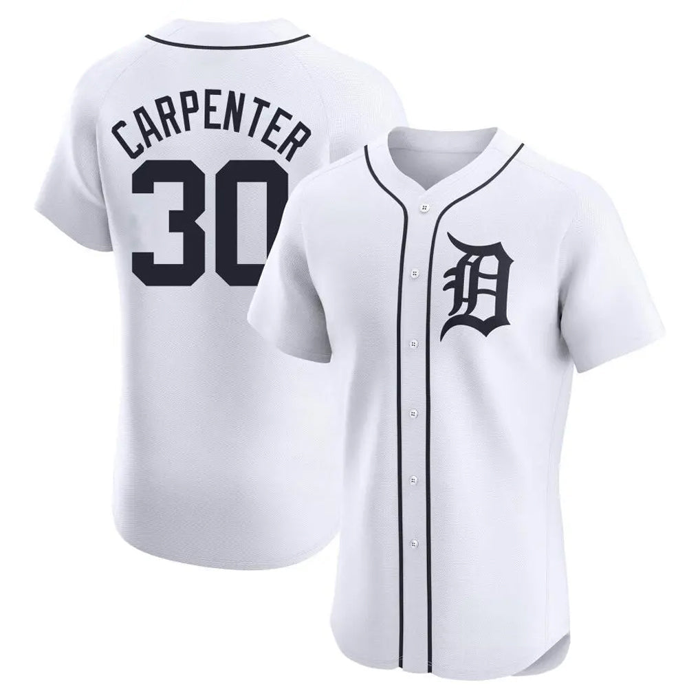 Rebec D.Tigers #30 Kerry Carpenter Player White Limited Elite Home Stitched Jerseys