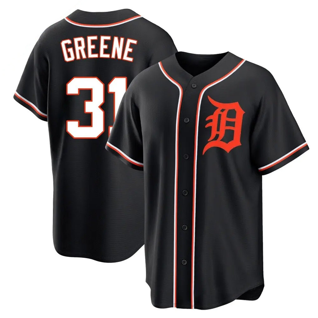Rebec D.Tigers #31 Riley Greene Player Black Fashion Out Home Game Stitched Jerseys