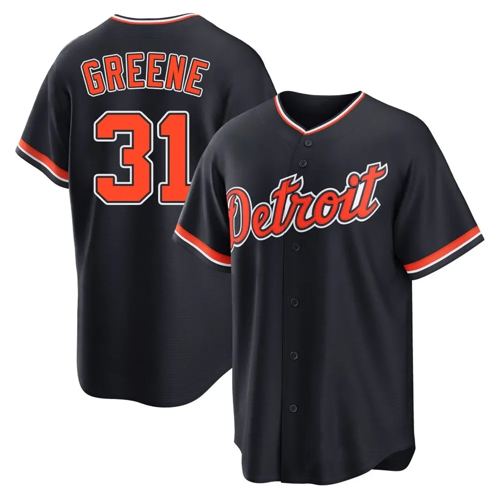 Rebec D.Tigers #31 Riley Greene Player Navy Home Game Stitched Jerseys