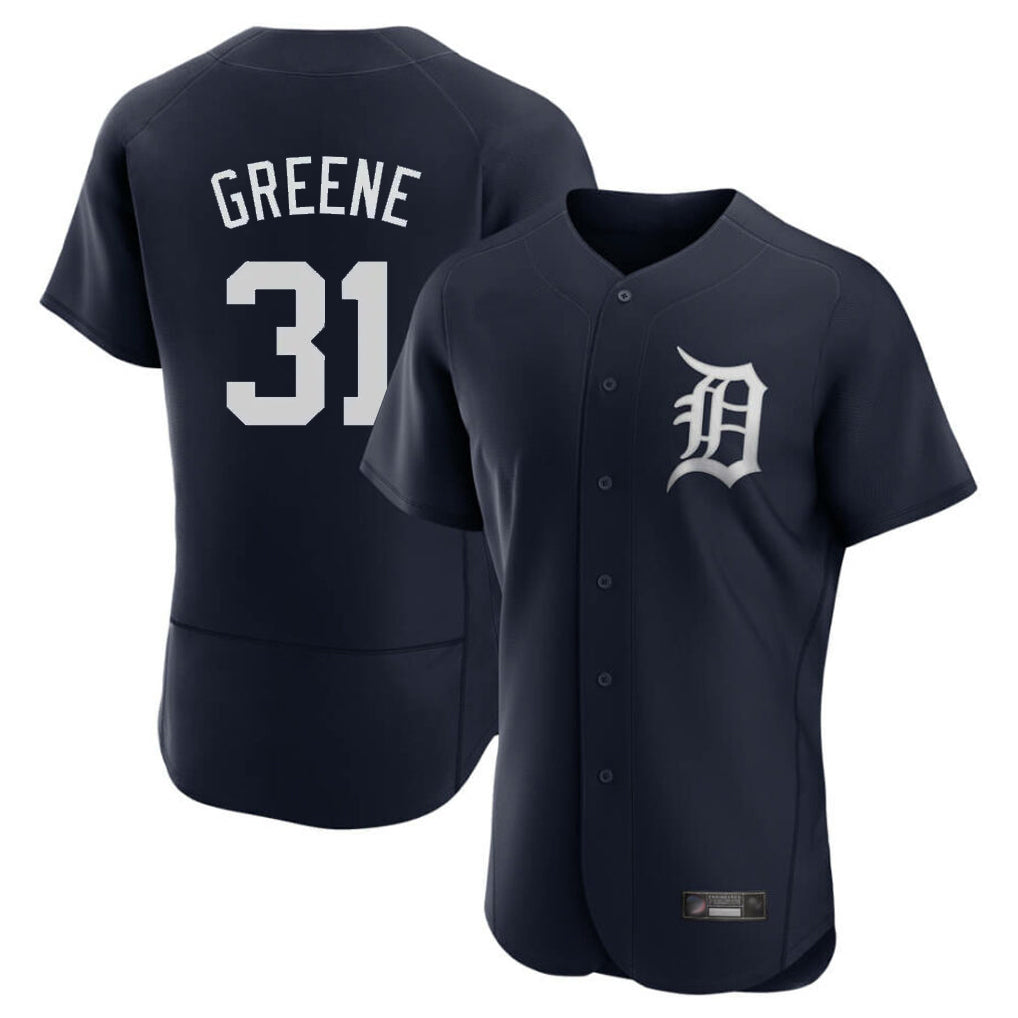 Rebec D.Tigers #31 Riley Greene Player Navy Limited Elite Home Stitched Jerseys