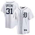 Rebec D.Tigers #31 Riley Greene Player White Home Game Stitched Jerseys