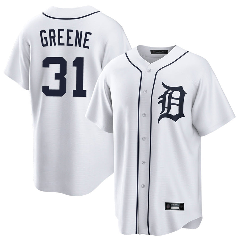 Rebec D.Tigers #31 Riley Greene Player White Home Game Stitched Jerseys