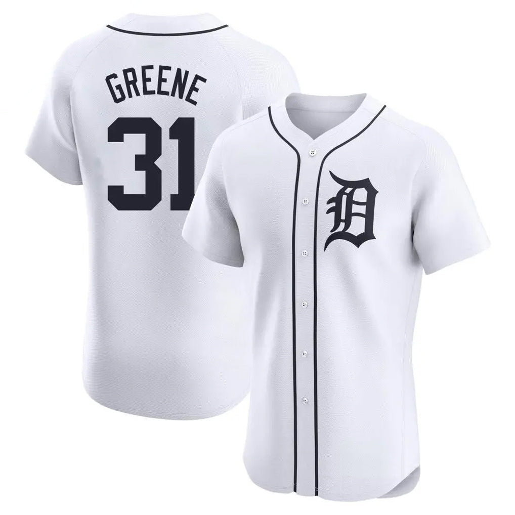 Rebec D.Tigers #31 Riley Greene Player White Limited Elite Home Stitched Jerseys