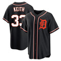 Rebec D.Tigers #33 Colt Keith Player Black Fashion Out Home Game Stitched Jerseys
