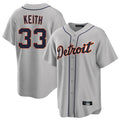 Rebec D.Tigers #33 Colt Keith Player Gray Home Game Stitched Jerseys