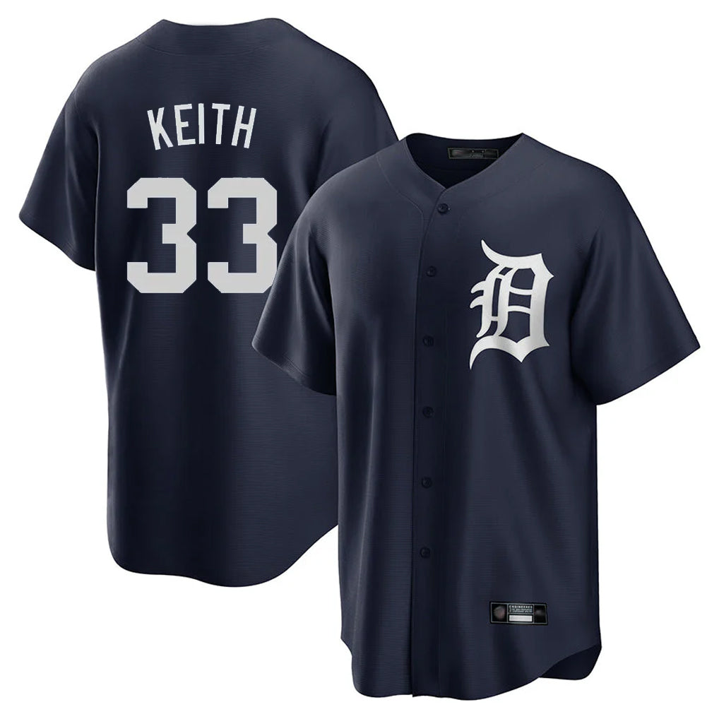 Rebec D.Tigers #33 Colt Keith Player Navy Game Home Stitched Jerseys