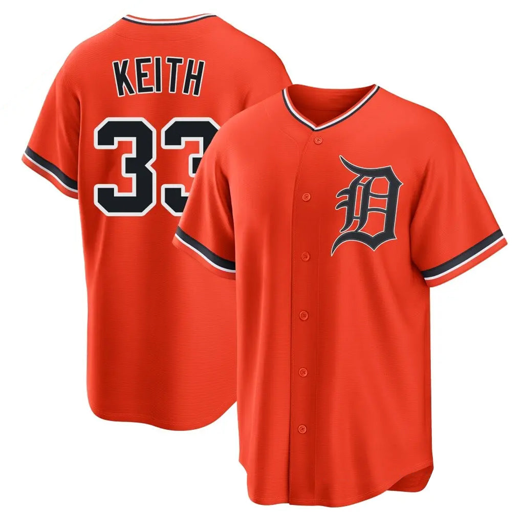 Rebec D.Tigers #33 Colt Keith Player Orange Home Game Stitched Jerseys