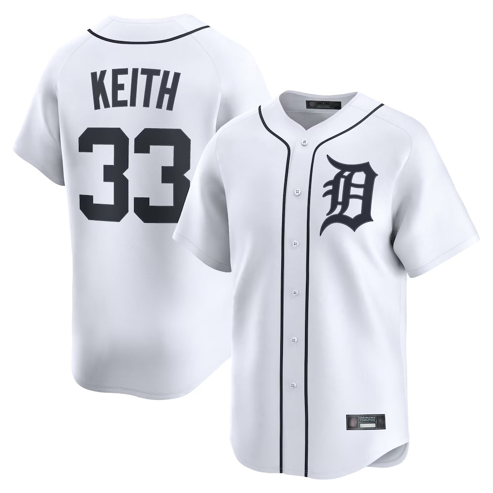 Rebec D.Tigers #33 Colt Keith Player White Home Limited Stitched Jerseys