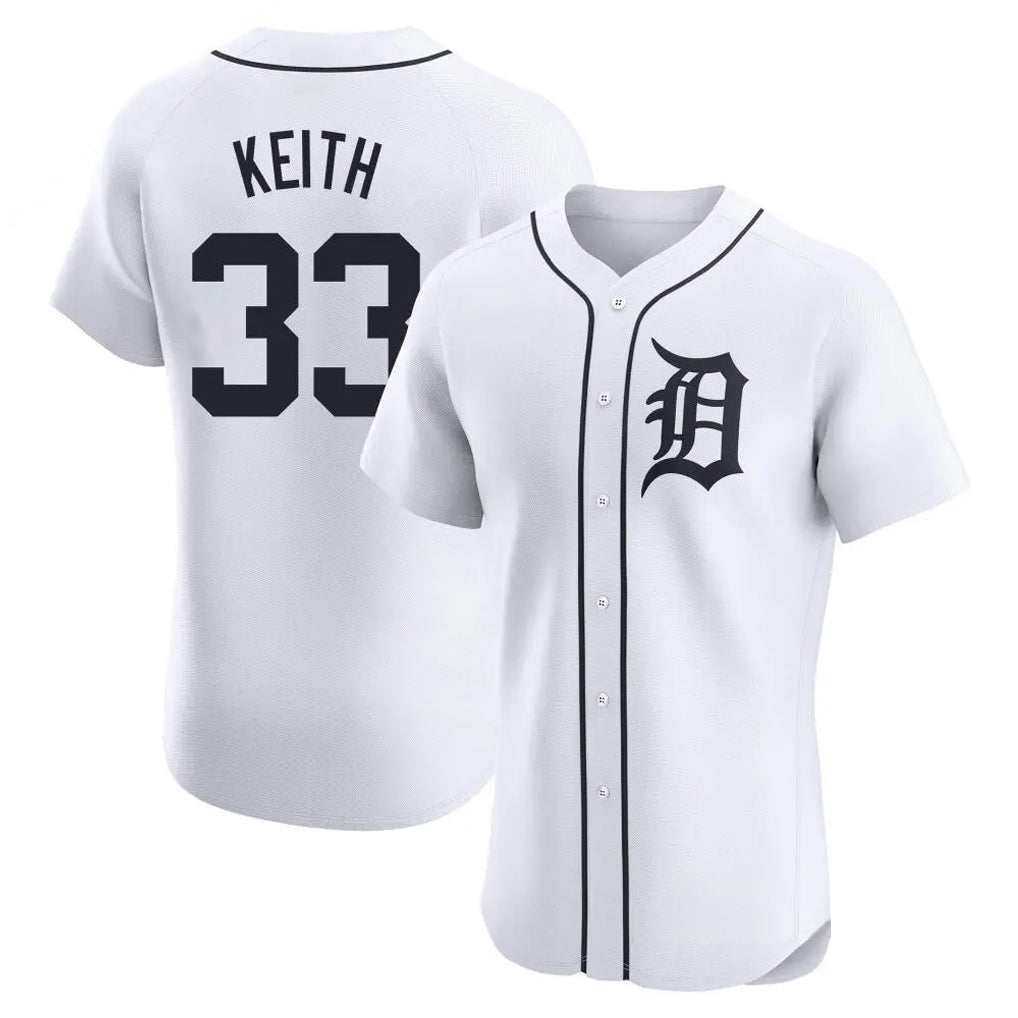Rebec D.Tigers #33 Colt Keith Player White Limited Elite Home Stitched Jerseys