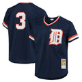 Rebec D.Tigers #3 Alan Trammell Player Mitchell & Ness Navy 1984 Mesh Batting Practice  T-shirt Stitched Jerseys
