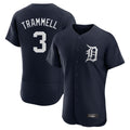 Rebec D.Tigers #3 Alan Trammell Player Navy Limited Elite Home Stitched Jerseys