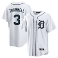 Rebec D.Tigers #3 Alan Trammell Player White Home Game Stitched Jerseys