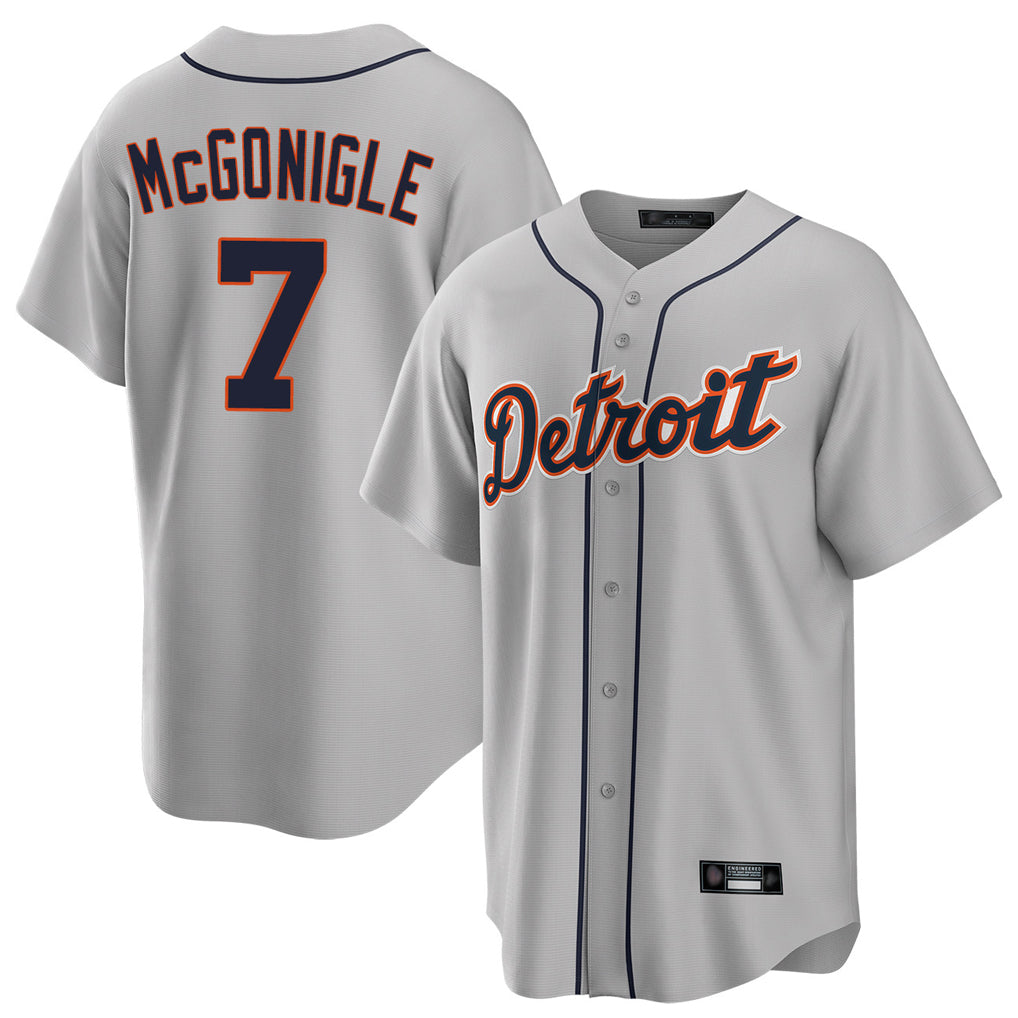 Rebec D.Tigers #7 Kevin McGonigle Player Gray Home Game Stitched Jerseys