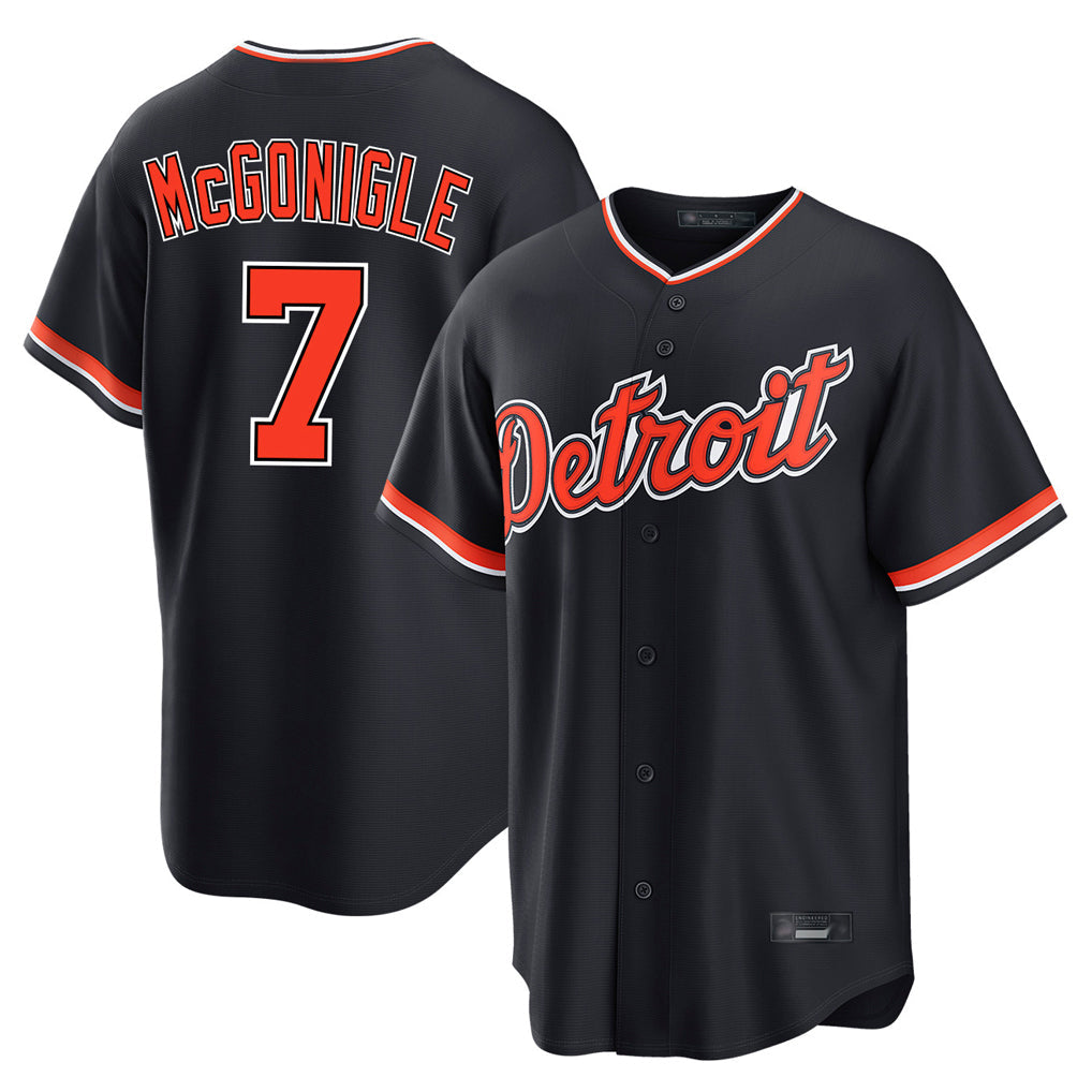 Rebec D.Tigers #7 Kevin McGonigle Player Navy Home Game Stitched Jerseys