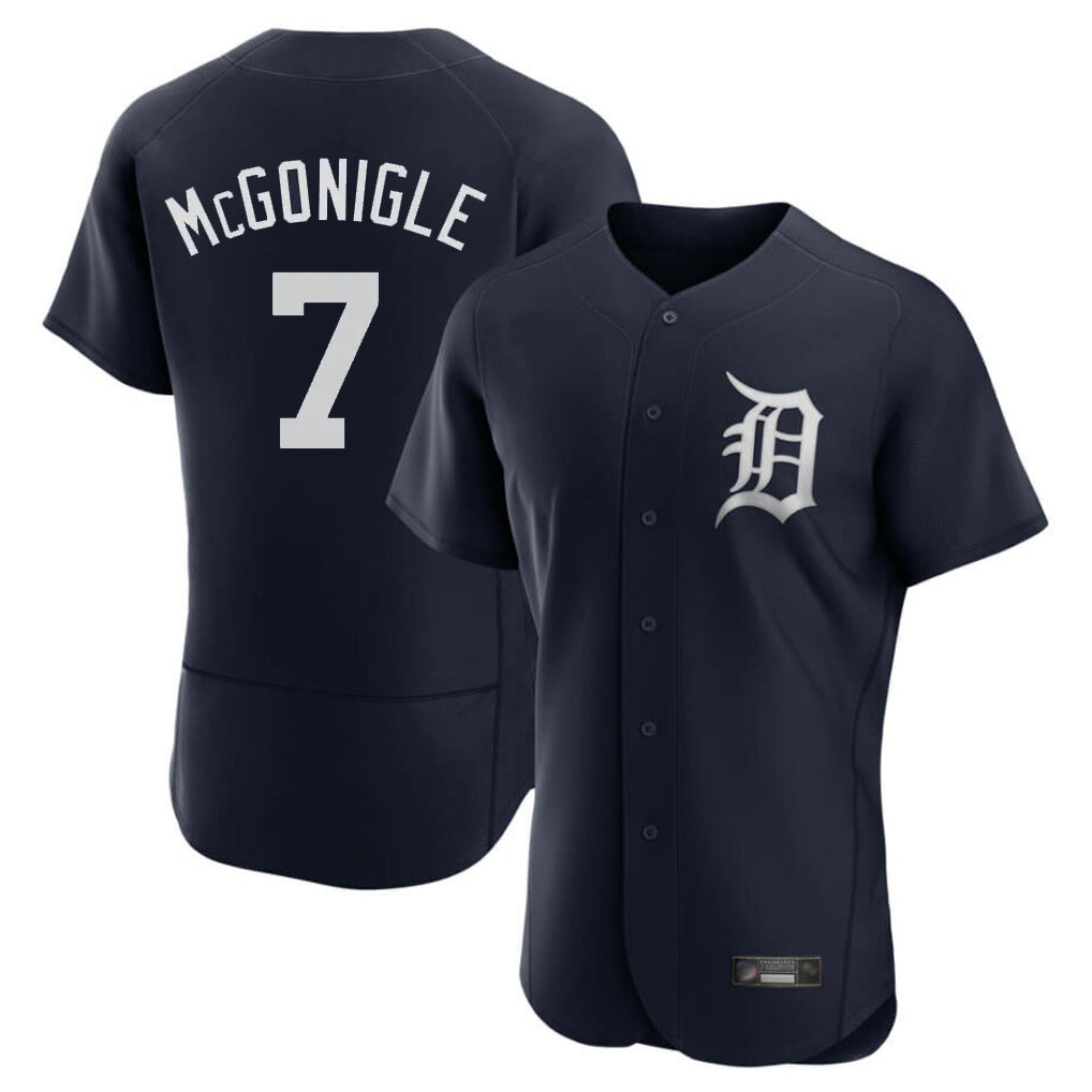 Rebec D.Tigers #7 Kevin McGonigle Player Navy Limited Elite Home Stitched Jerseys