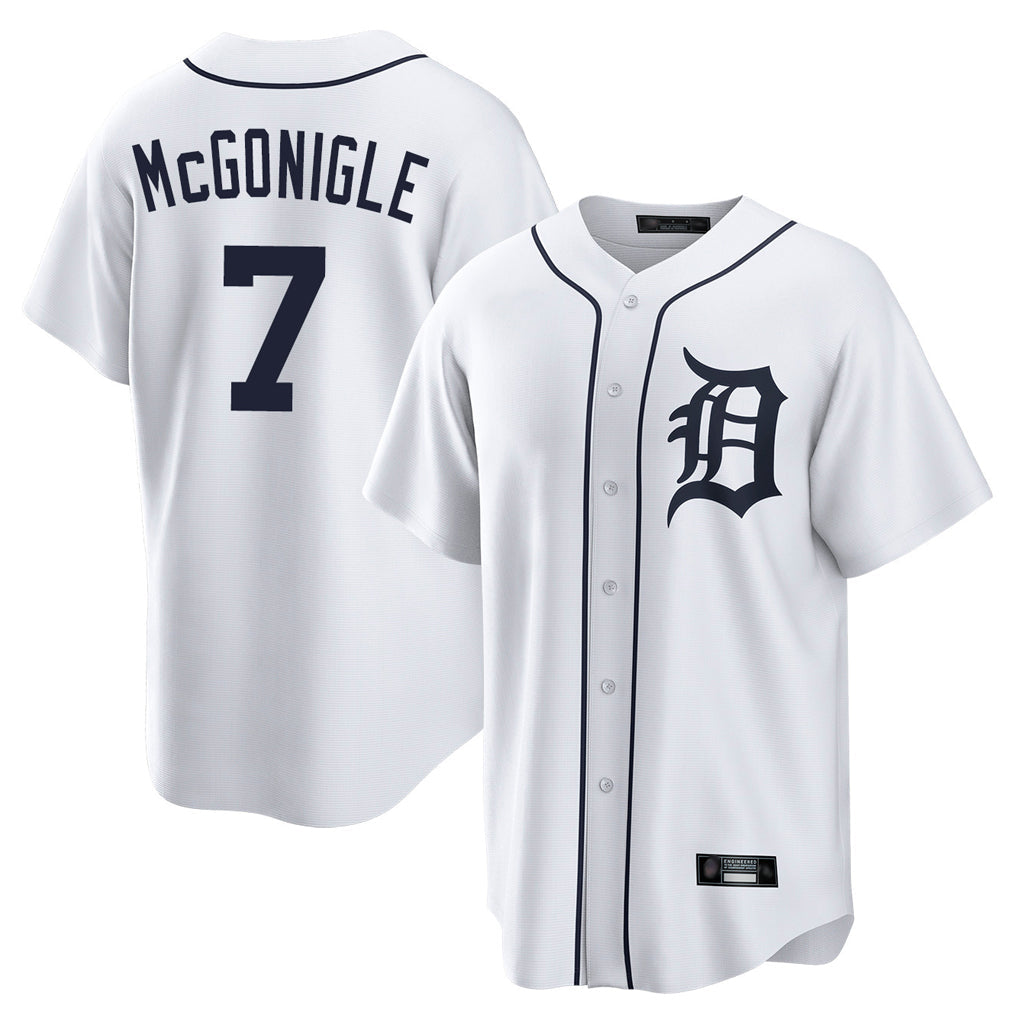 Rebec D.Tigers #7 Kevin McGonigle Player White Home Game Stitched Jerseys