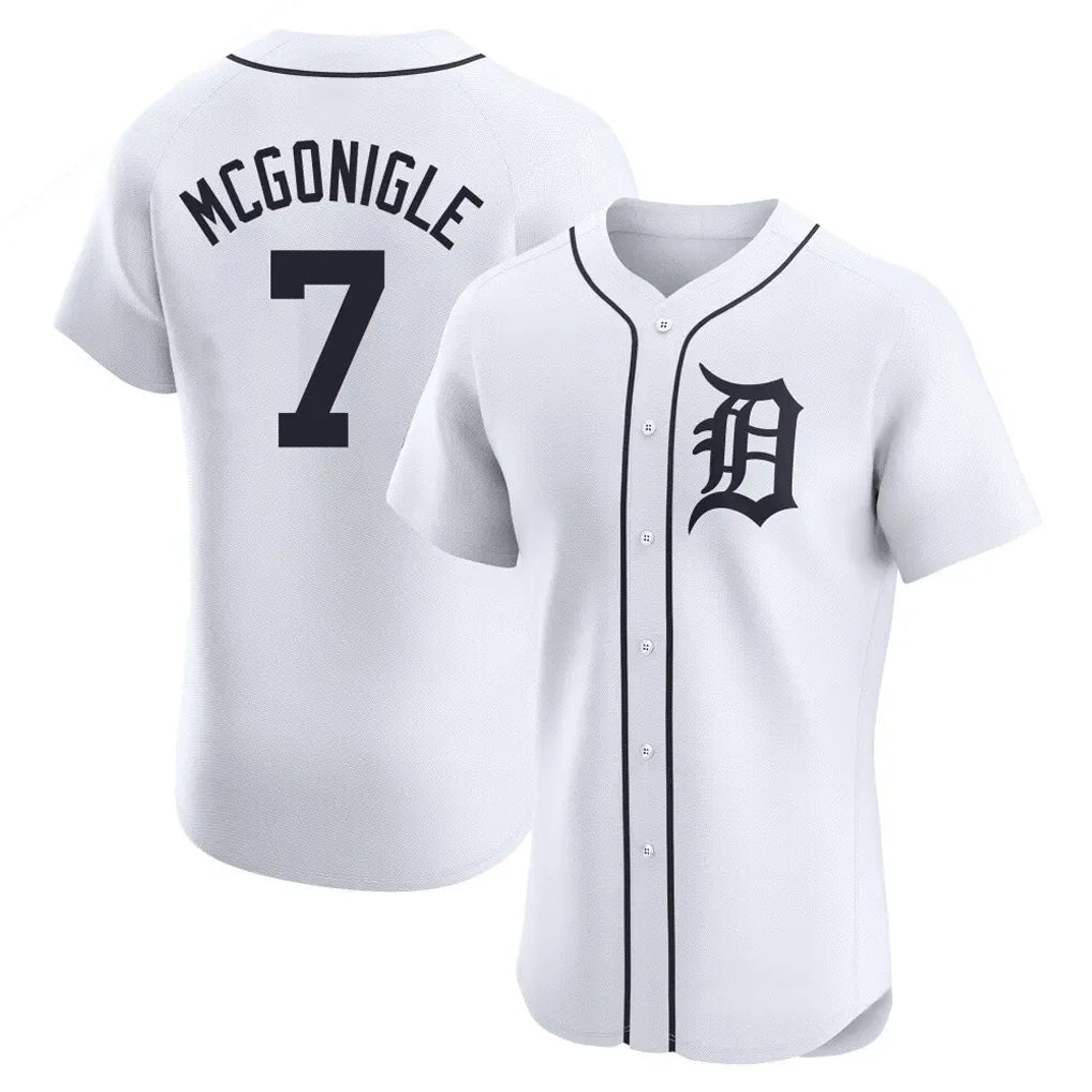 Rebec D.Tigers #7 Kevin McGonigle Player White Limited Elite Home Stitched Jerseys