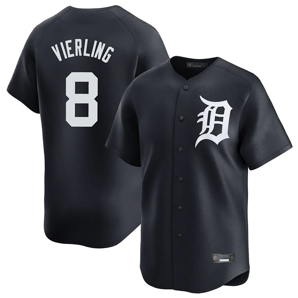 Rebec D.Tigers #8 Matt Vierling Player Navy Home Limited Game Stitched Jerseys
