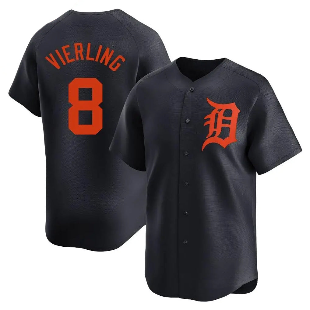 Rebec D.Tigers #8 Matt Vierling Player Navy Home Limited Stitched Jerseys