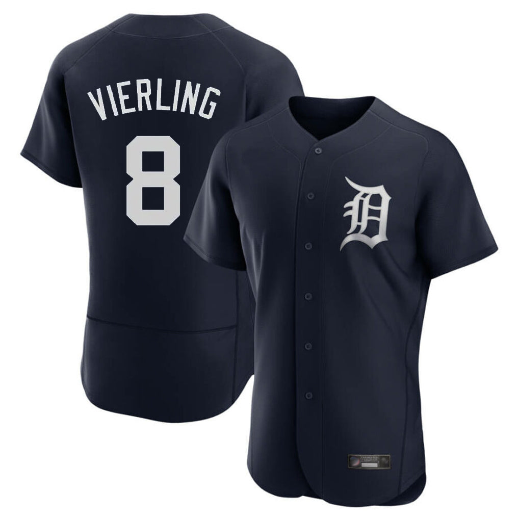 Rebec D.Tigers #8 Matt Vierling Player Navy Limited Elite Home Stitched Jerseys