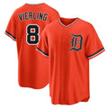 Rebec D.Tigers #8 Matt Vierling Player Orange Home Game Stitched Jerseys