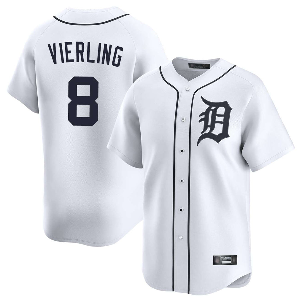 Rebec D.Tigers #8 Matt Vierling Player White Home Limited Stitched Jerseys