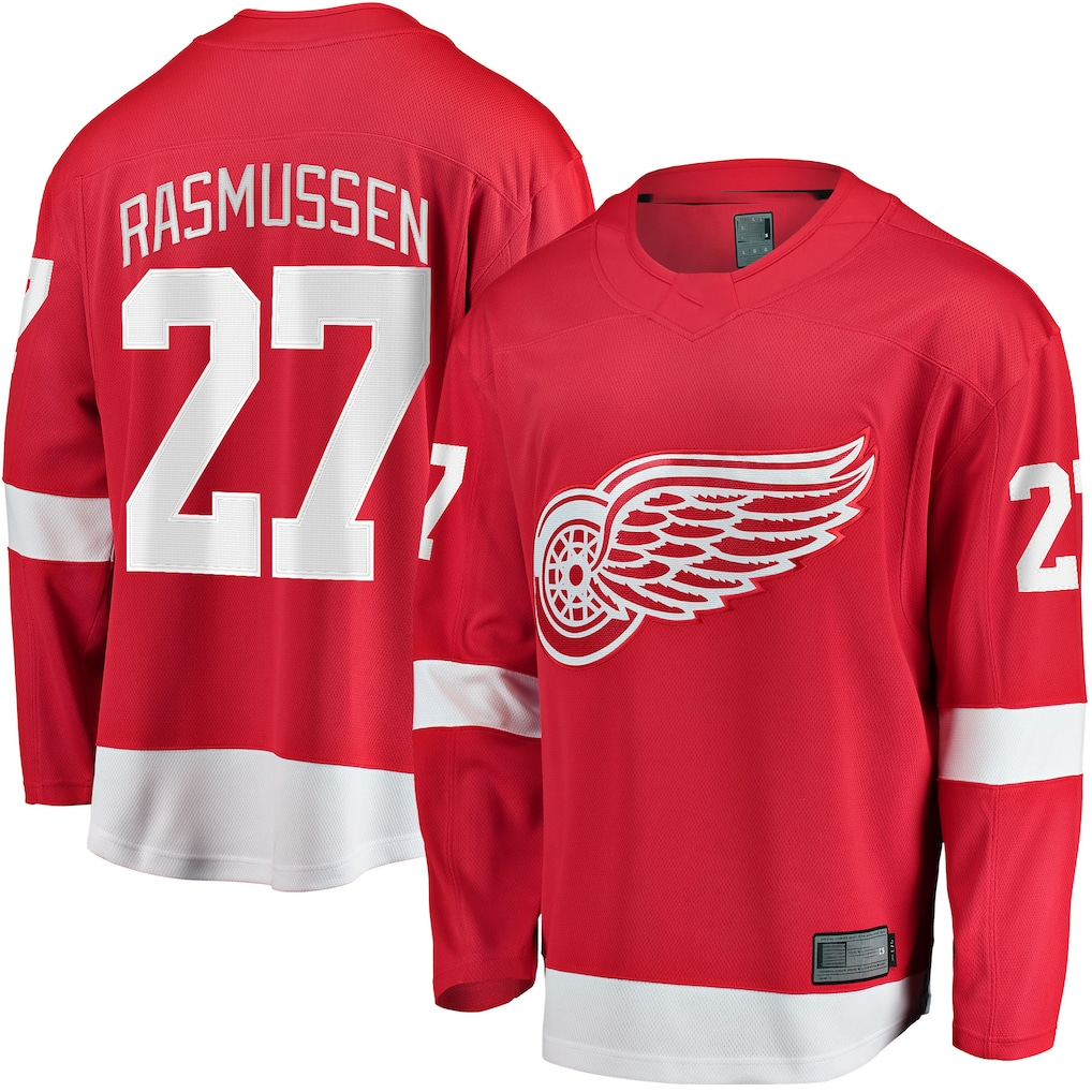 Rebec DR.Wings #27 Michael Rasmussen Red Home Breakaway Player Jerseys