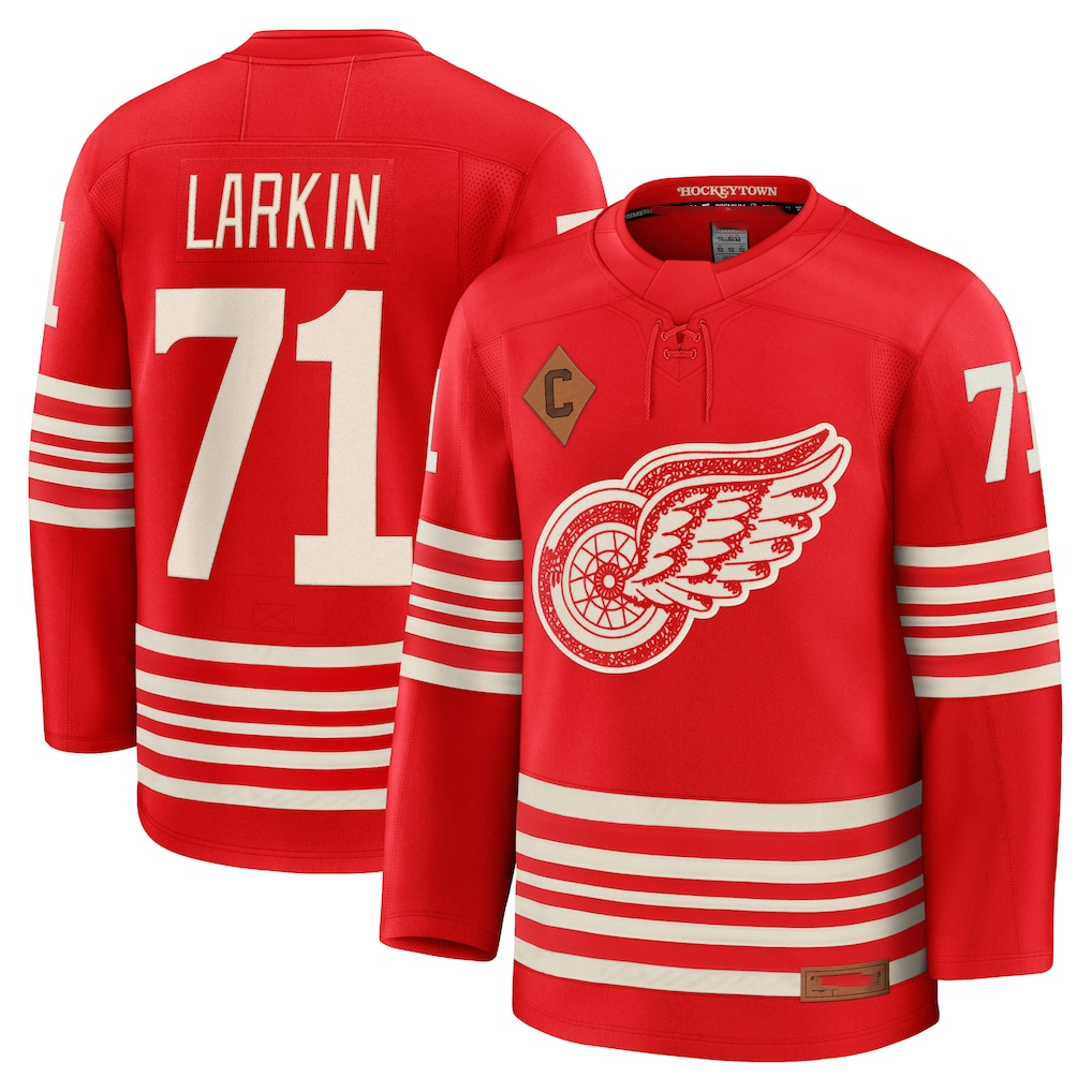 Rebec DR.Wings #71 Dylan Larkin Red Centennial Premium Player Jerseys