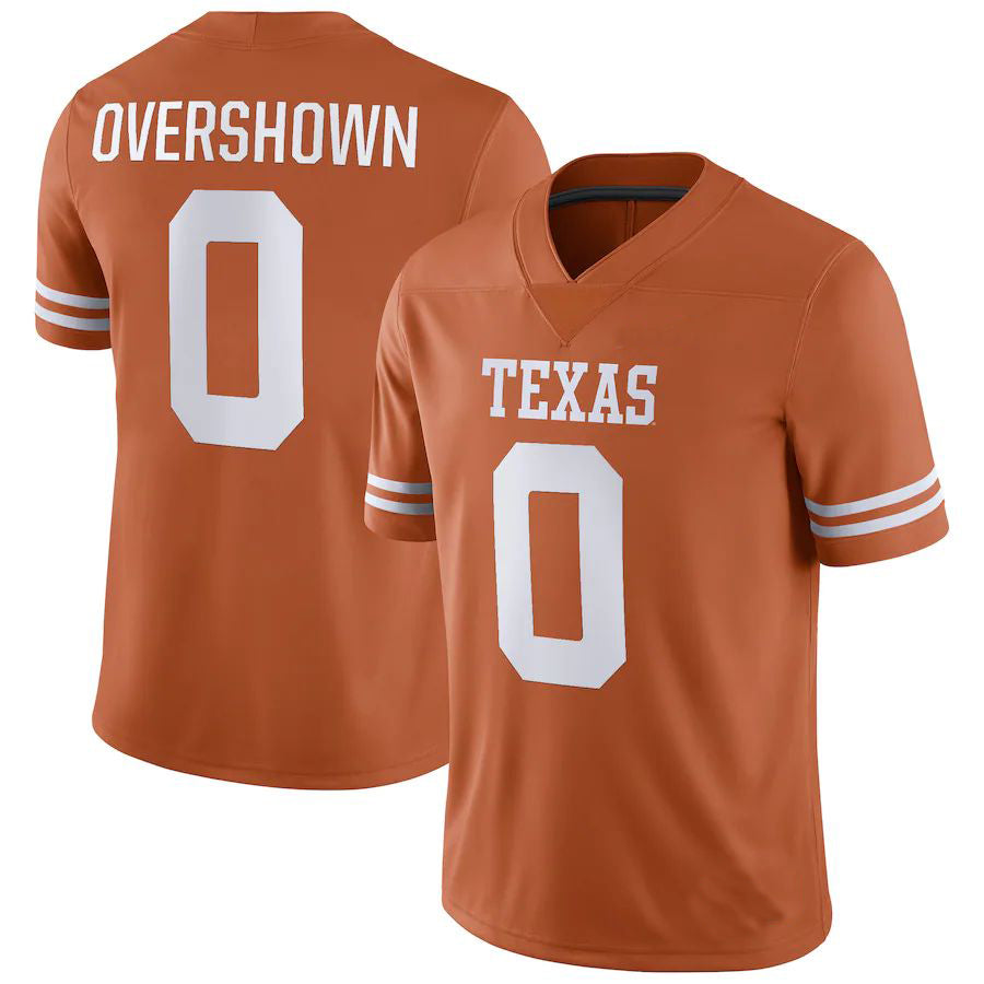 Rebec T.Longhorns #0 DeMarvion Overshown NIL Replica Football Jersey Orange Stitched American College Jerseys