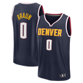 Rebec D.Nuggets #0 Christian Braun Navy Fast Break Replica Jerseys - Icon Edition