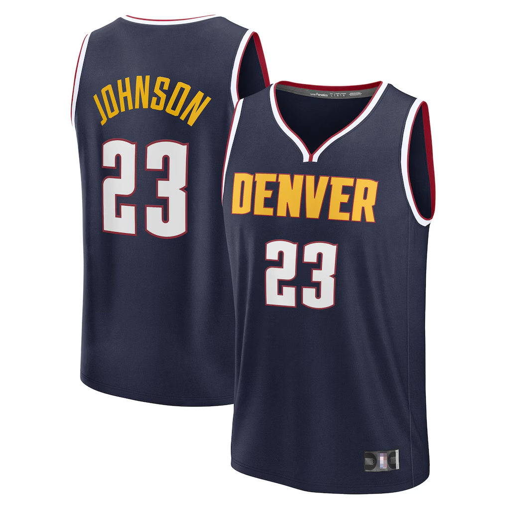 Rebec Denver Nuggets #23 Cameron Johnson Navy Fast Break Replica Jerseys - Icon Edition