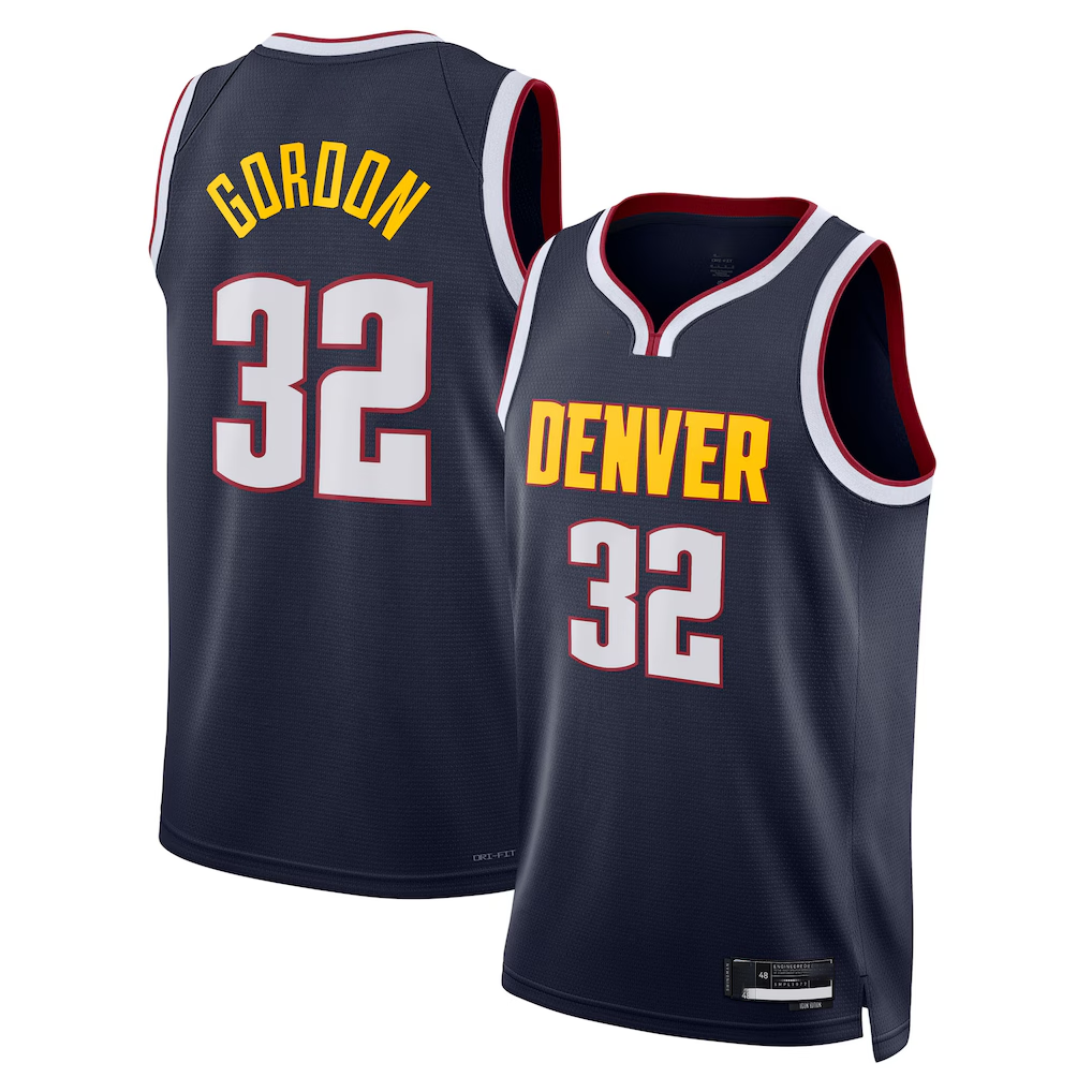Rebec Denver Nuggets #32 Aaron Gordon Navy Swingman Replica Jerseys - Icon Edition