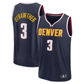 Rebec Denver Nuggets #3 Julian Strawther Navy Fast Break Replica Player Jerseys - Icon Edition