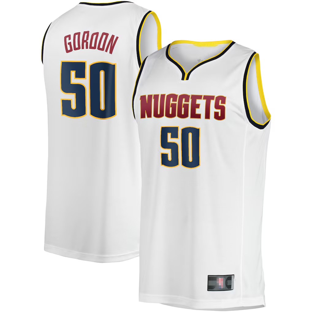 Rebec Denver Nuggets #50 Aaron Gordon White Fast Break Player Jerseys - Association Edition