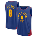 Rebec Denver Nuggets #8 Peyton Watson Blue Fast Break Replica Player Jerseys - Statement Edition