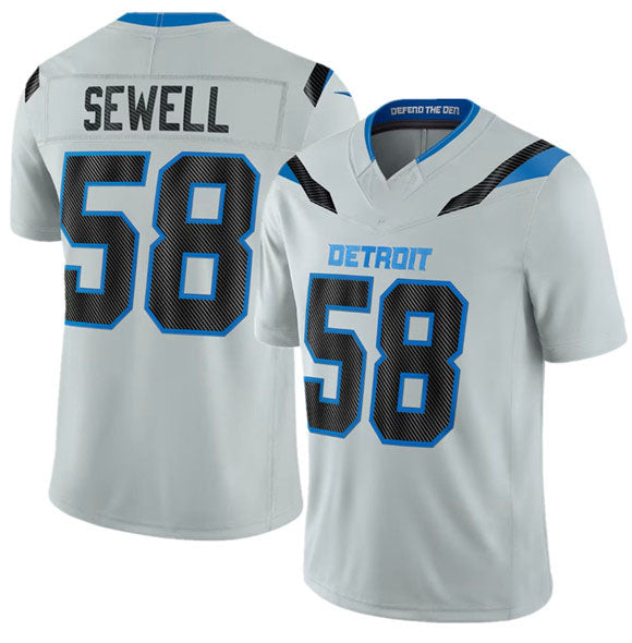 Rebec D.Lions #58 Penei Sewell Silver 2026 F.U.S.E. Rivalries Collection Limited Football Stitched Jersey