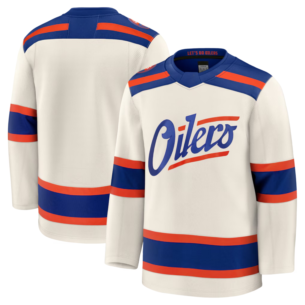 Rebec E.Oilers Light Beige Alternate Premium Jerseys