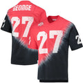 Rebec O.State Buckeyes #27 Eddie George Mitchell & Ness Name & Number Tie-Dye V-Neck T-Shirt  Black Scarlet Football Jersey Stitched American College Jerseys