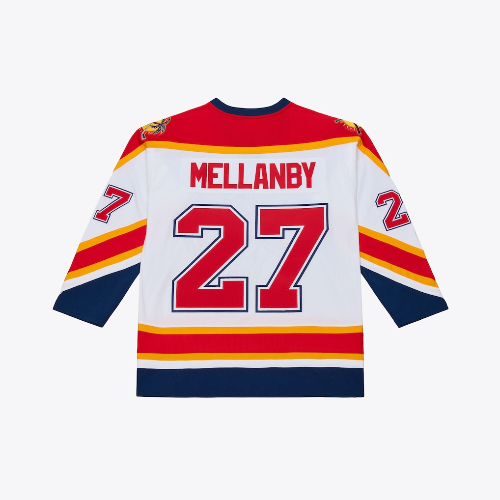 Rebec F.Panthers #27 Scott Mellanby Mitchell & Ness White 1996 Power Play Jerseys