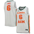 Rebec F.A&M Rattlers #6 LeBron James Replica Basketball Jersey White Stitched American College Jerseys