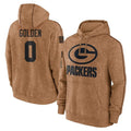 Rebec GB.Packers #0 Matthew Golden Player Brown Salute to Service Hoodies Limited Game Stitched Jerseys