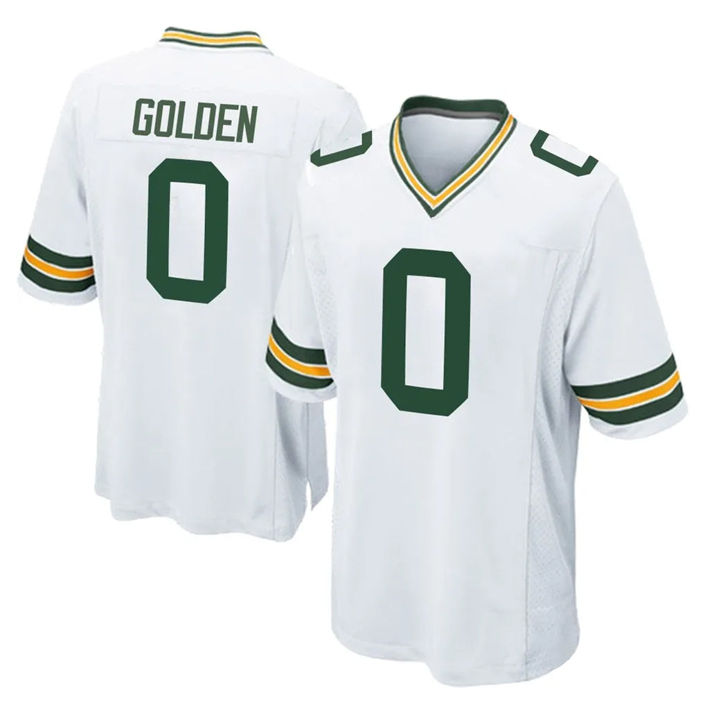 Rebec GB.Packers #0 Matthew Golden Player White Home Game Stitched Jerseys