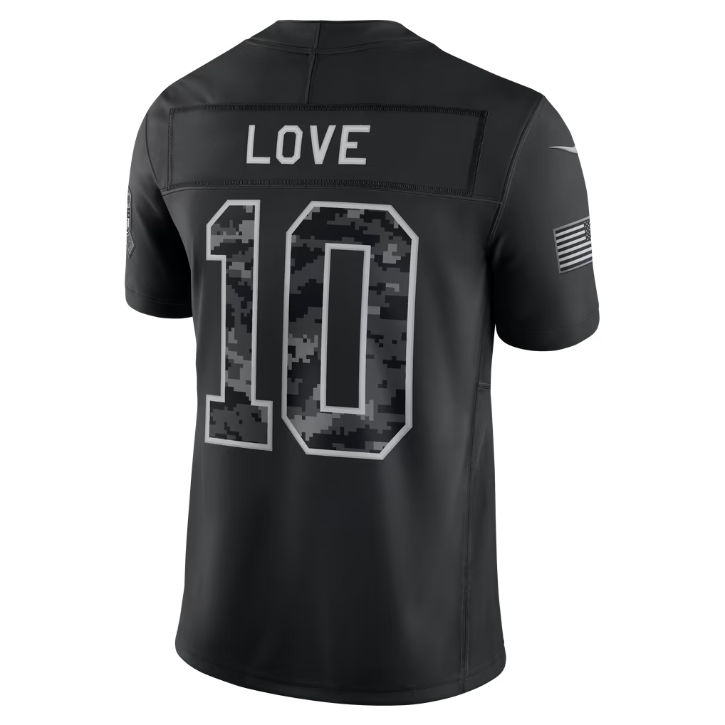 Rebec  GB.Packers #10 Jordan Love Black 2026 Salute to Service Stitched Limited Jersey