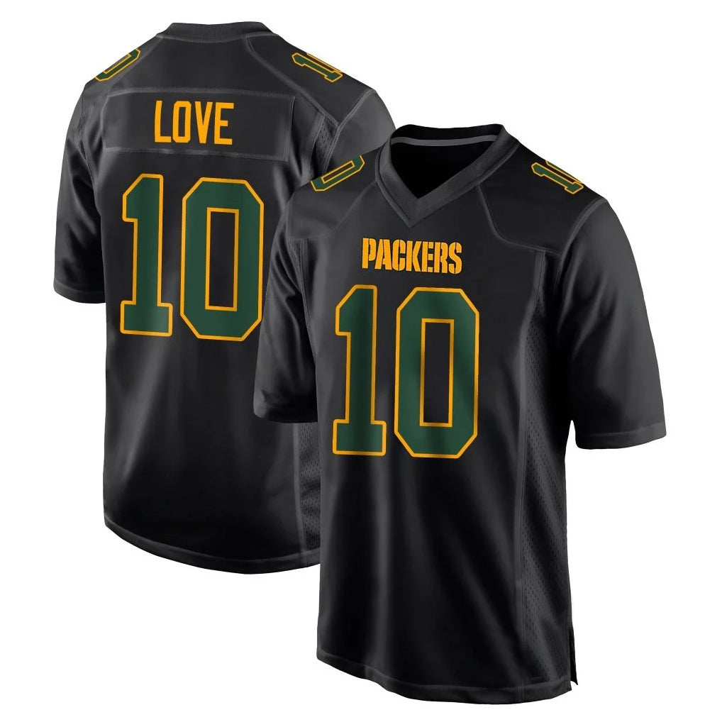 Rebec GB.Packers #10 Jordan Love Player Black Fashion Home Game Stitched Jerseys