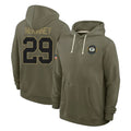 Rebec GB.Packers #29 Xavier McKinney Player Olive Salute to Service Pullover Hoodies Limited Stitched Jerseys