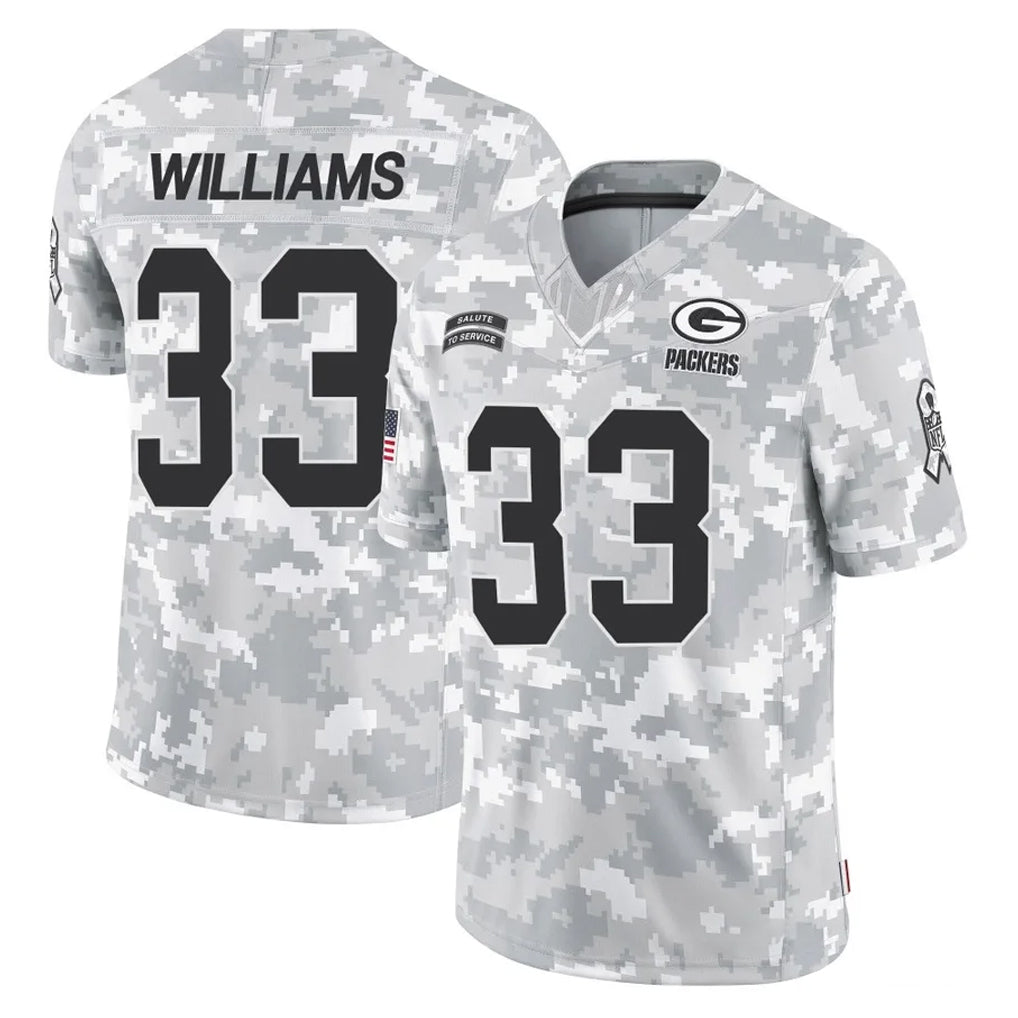 Rebec GB.Packers #33 Evan Williams Player Arctic Camo Salute To Service Limited Stitched Jerseys